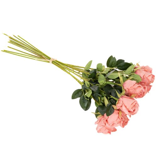 Kunstblume Rose Long Stem Bundle 62cm 12pcs Pink | Floristik24.co.uk