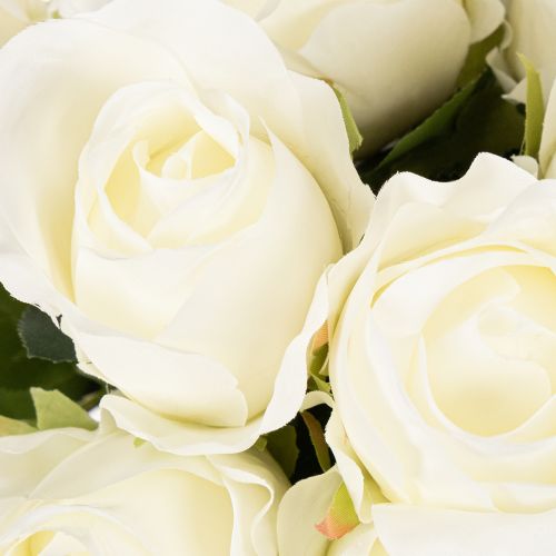 Artificial White Rose Long Stem for Vase 62cm 12pcs | Floristik24.co.uk