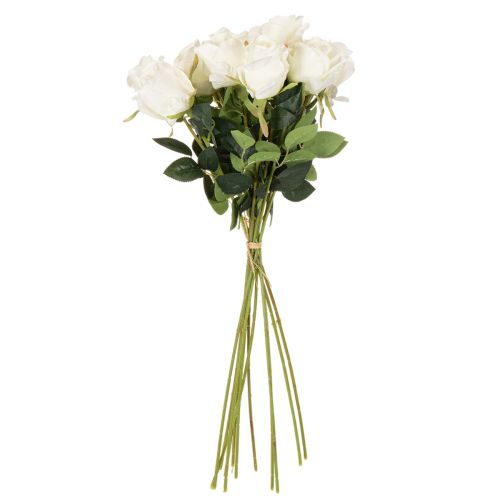 Artificial White Rose Long Stem for Vase 62cm 12pcs | Floristik24.co.uk