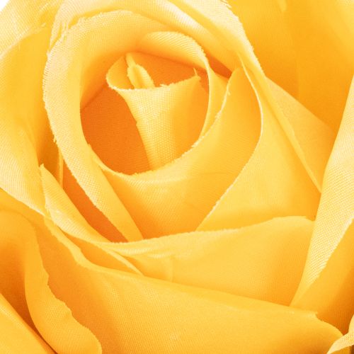 Artificial Yellow Long-Stem Roses Set of 12, 62cm, Silk & Plastic for Indoor Decoration | Floristik24.co.uk