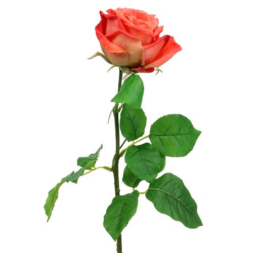 Product Rose artificial flower salmon 67,5cm