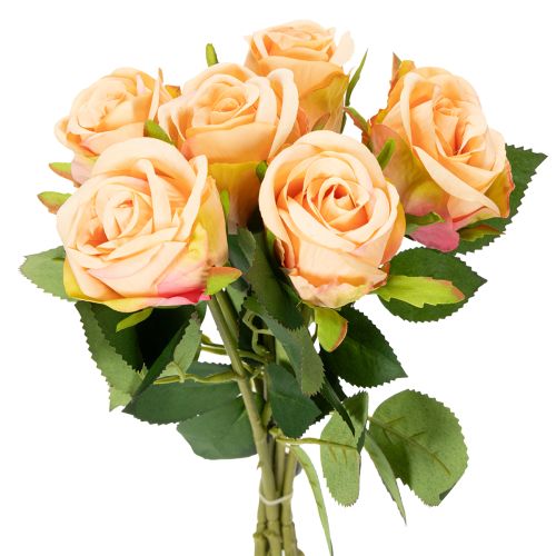 Artificial rose bouquet with realistic look, long-lasting, for wedding decoration, 44cm, 6 pieces