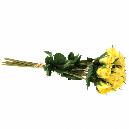 Floristik24 Rose yellow 42cm 12pcs