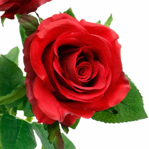 Floristik24 Red rose artificial roses silk flowers 3pcs