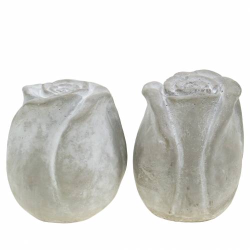 Floristik24 Grave decoration rose grave decoration concrete H10cm 4 pcs