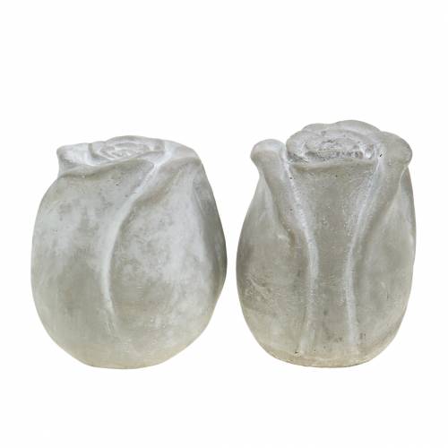 Floristik24 Grave decoration rose grave decoration roses made of concrete H7cm 6 pcs