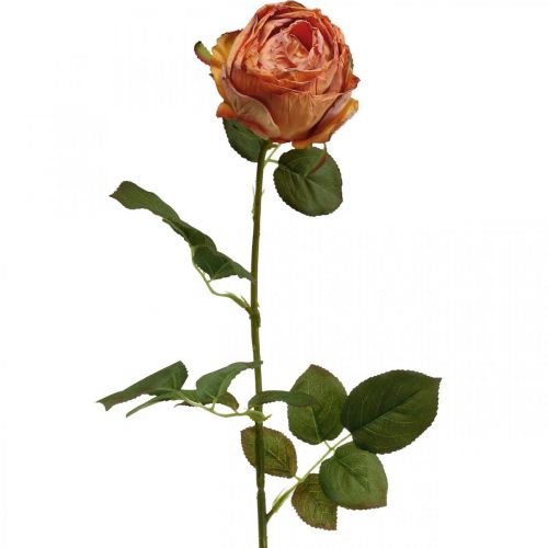 Product Artificial rose orange, artificial rose, decorative rose L74cm Ø7cm