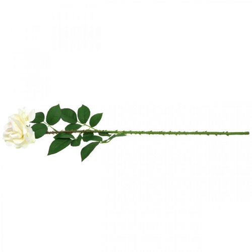 Product Silk flower, rose on a stem, artificial plant cream white, pink L72cm Ø13cm