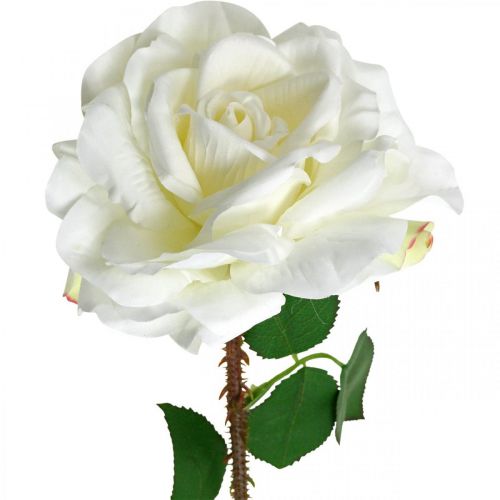 Product White Rose Fake Rose on Stem Silk Flower Fake Rose L72cm Ø13cm