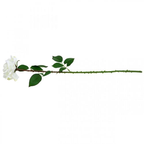 Product White Rose Fake Rose on Stem Silk Flower Fake Rose L72cm Ø13cm