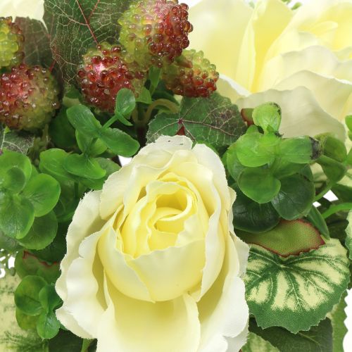 Product Roses / hydrangea bouquet white with berries 31cm