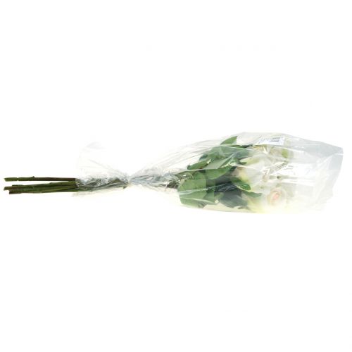 Floristik24 Rose artificial cream 44cm 6pcs