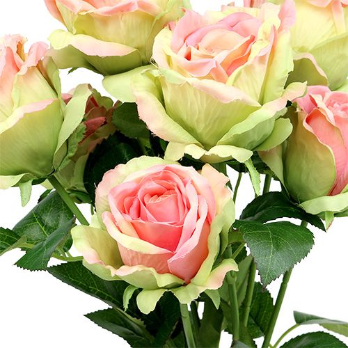 Product Artificial rose bush green, pink 55cm