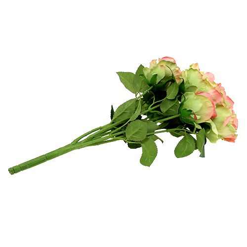 Product Artificial rose bush green, pink 55cm