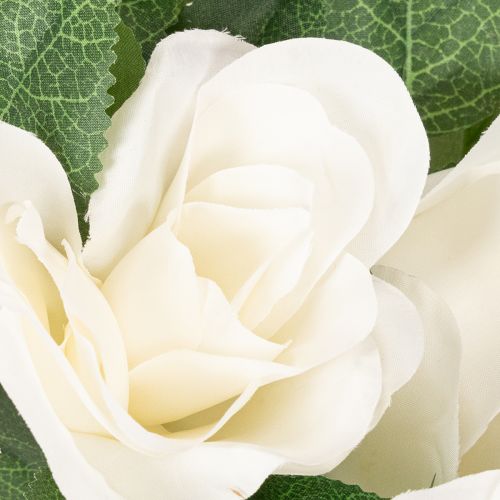 Artificial Rose Garland with White Silk Flowers, 170cm | Floristik24.co.uk