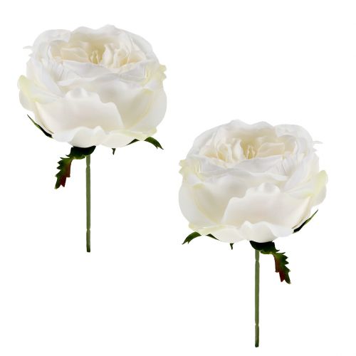 Product Rose blossom white 17cm 4pcs