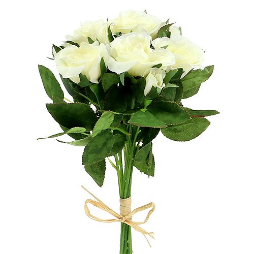 Floristik24 Rose Bouquets white L26cm 3pcs