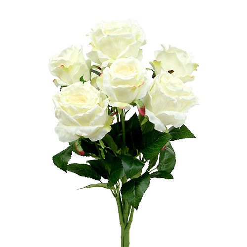 Bouquet of roses white, cream 55cm