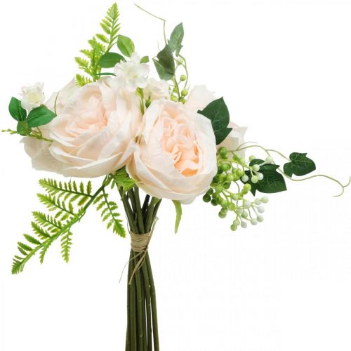 Floristik24 Artificial Rose Bouquet, Silk Flower Bouquet, Roses in Bunch, Artificial Rose Bouquet Pink L28cm