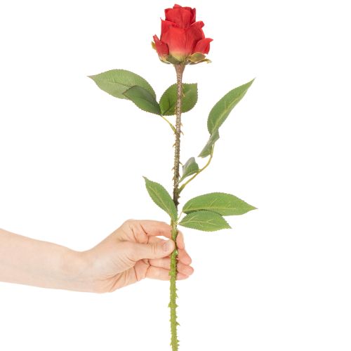 Rose branch silk flower artificial rose red 72cm 3pcs | Floristik24.co.uk