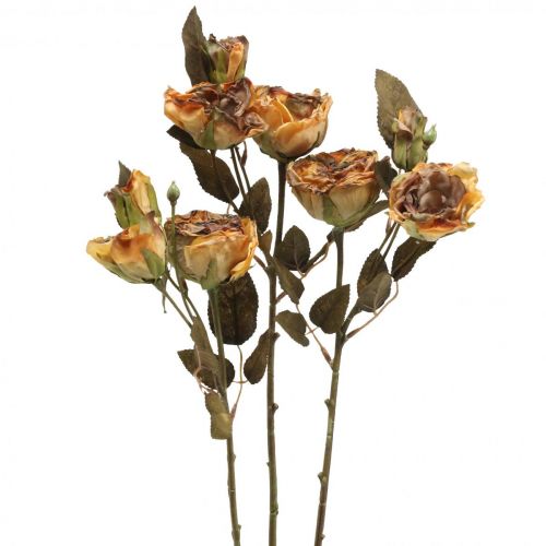 Product Deco rose bouquet artificial flowers rose bouquet yellow 45cm 3pcs