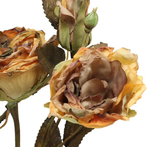 Product Decorative Roses Bouquet Artificial Flowers Rose Bouquet Yellow 45cm 3 Pcs