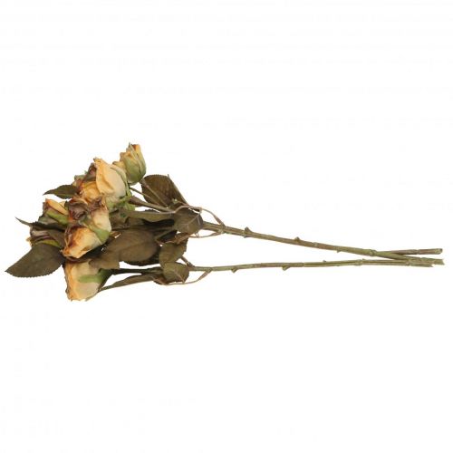 Product Decorative Roses Bouquet Artificial Flowers Rose Bouquet Yellow 45cm 3 Pcs