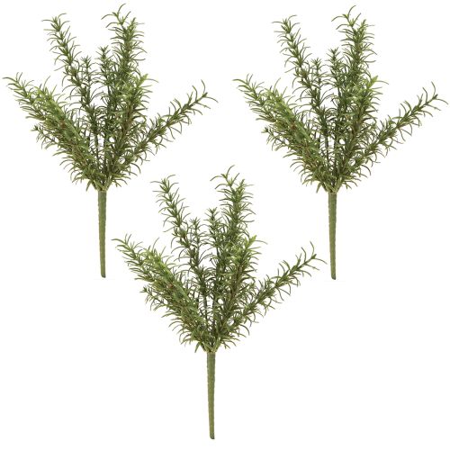 Floristik24 Rosemary Artificial Herbs with 8 Branches and Stem 32cm 3 Pcs