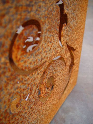 Floristik24 Baroque dice made of rusty metal, 26 cm x 26 cm