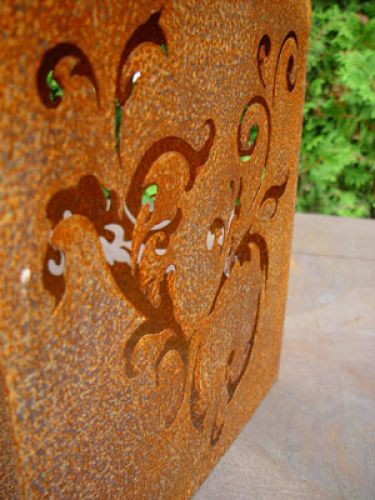 Floristik24 Baroque dice made of rusty metal, 33 cm x 33 cm