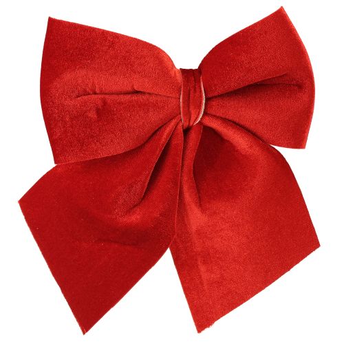 Floristik24 Red velvet bow gift bow 20×25cm light red 2pcs