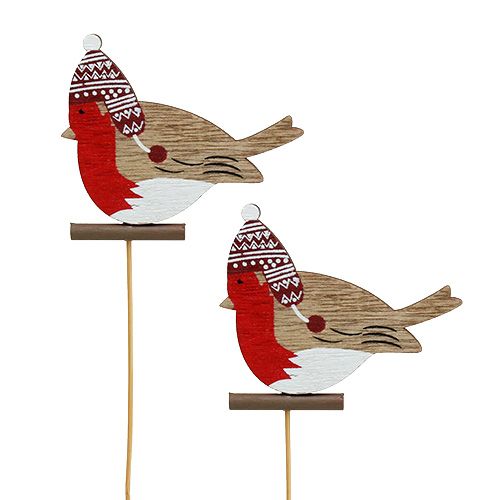 Floristik24 Robin on stick 7.5cm 16 pcs