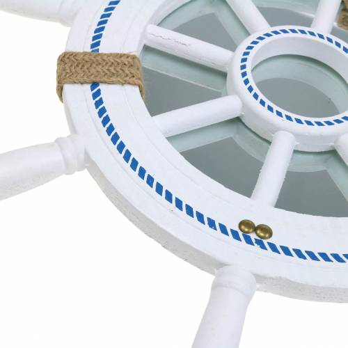 Floristik24 Decorative steering wheel mirror white Ø40cm