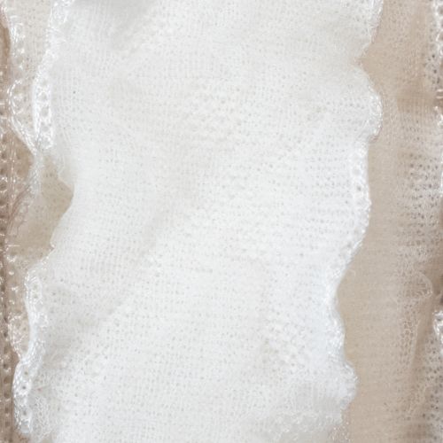 White ruffled organza ribbon, decorative ribbon, 25mm wide, 10m long | Floristik24.co.uk
