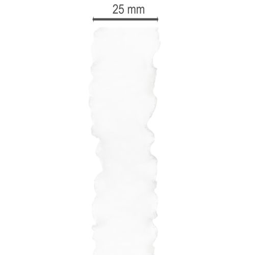 White ruffled organza ribbon, decorative ribbon, 25mm wide, 10m long | Floristik24.co.uk
