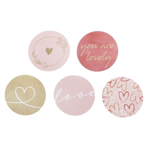 Floristik24 Round labels stickers Valentine&#39;s Day Ø4cm 250 pcs