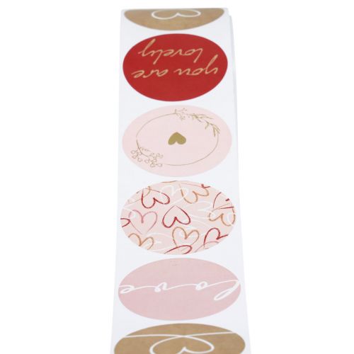 Floristik24 Round labels stickers Valentine&#39;s Day Ø4cm 250 pcs