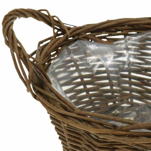 Floristik24 Round basket made of willow branches Easter basket brown Ø19cm