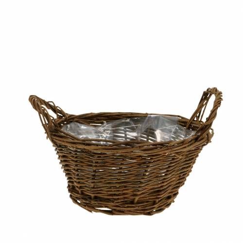 Floristik24 Round basket made of willow branches Easter basket brown Ø19cm