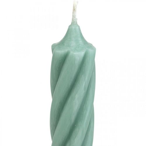 Product Rustic Candles Taper Candles Solid Colored Green 350/28mm 4 Pcs