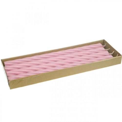 Product Rustic Candles Taper Candles Solid Colored Pink 350/28mm 4 Pcs
