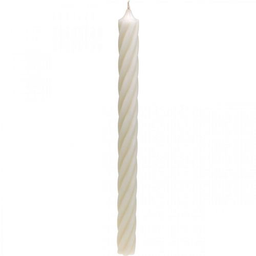 Product Rustic Candles Taper Candles Solid Colored White 350/28mm 4 Pcs
