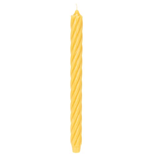 Yellow Rustic Twist Tapered Candles 350mm x 28mm Set of 4 buy online | Floristik24.co.uk