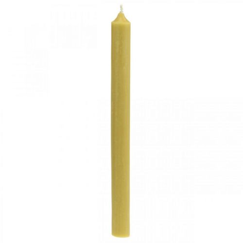 Floristik24 Rustic Candles Tall Taper Candles Solid Colored Yellow 350/28mm 4 Pcs