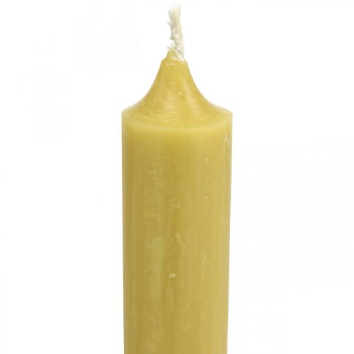 Product Rustic candles Tall candlesticks colored yellow 350/28mm 4pcs