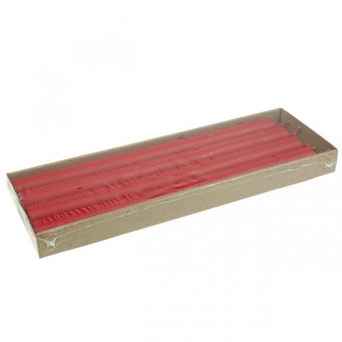 Floristik24 Rustic Candles Tall Taper Candles Solid Colored Red 350/28mm 4 Pcs