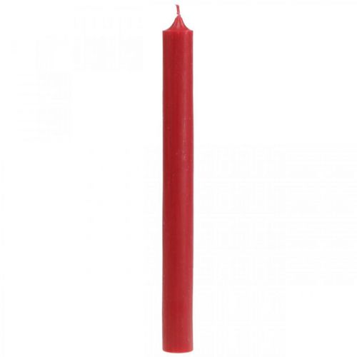 Product Rustic candles Tall candlesticks colored red 350/28mm 4pcs