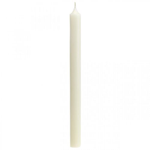 Product Rustic candles tall stick candles solid-colored white 350/28mm 4 pieces