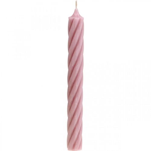 Product Rustic candles, rod candles, pink, 250/28mm, 4 pieces