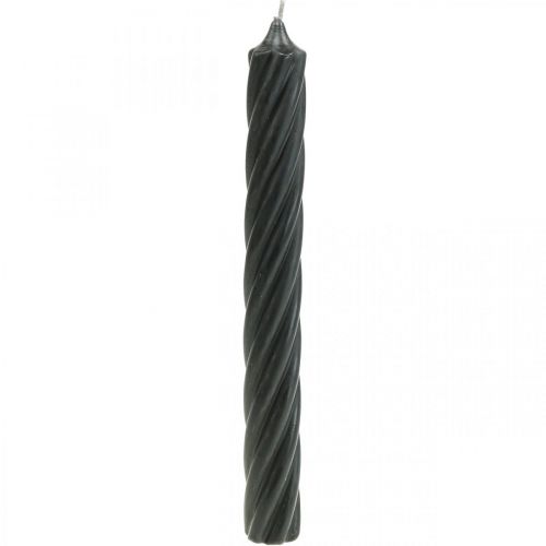 Product Rustic Candles Taper Candles Solid Colored Black 250/28mm 4 Pcs
